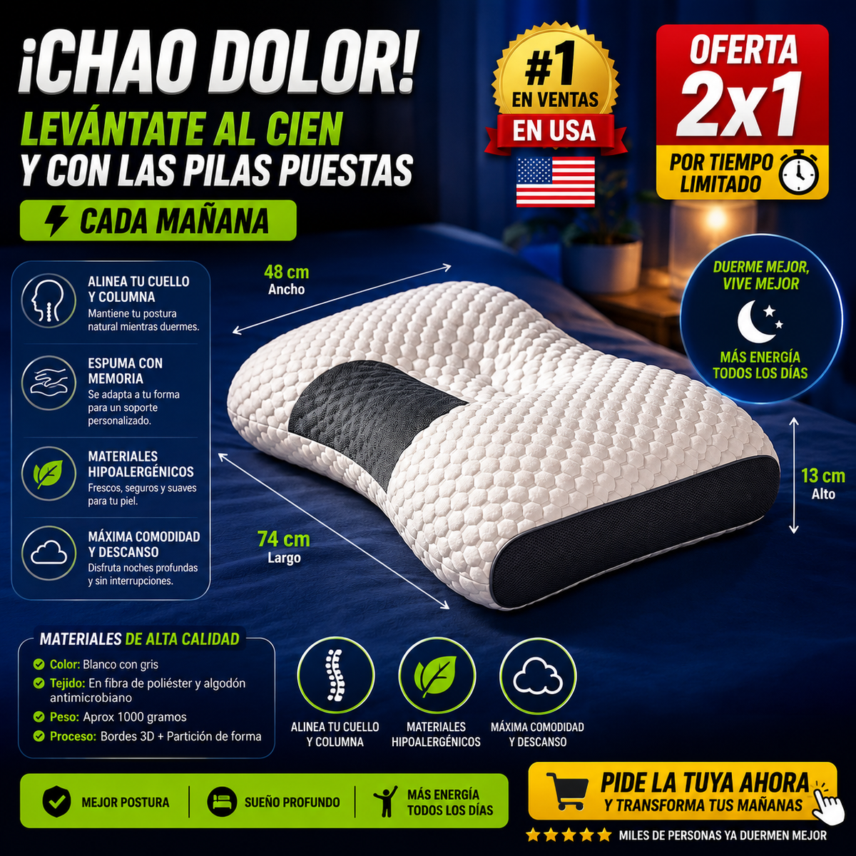 🔥 2x1 AHORA: ¡No duermas más… despierta mejor! 🔋⚡+ Envío Gratis